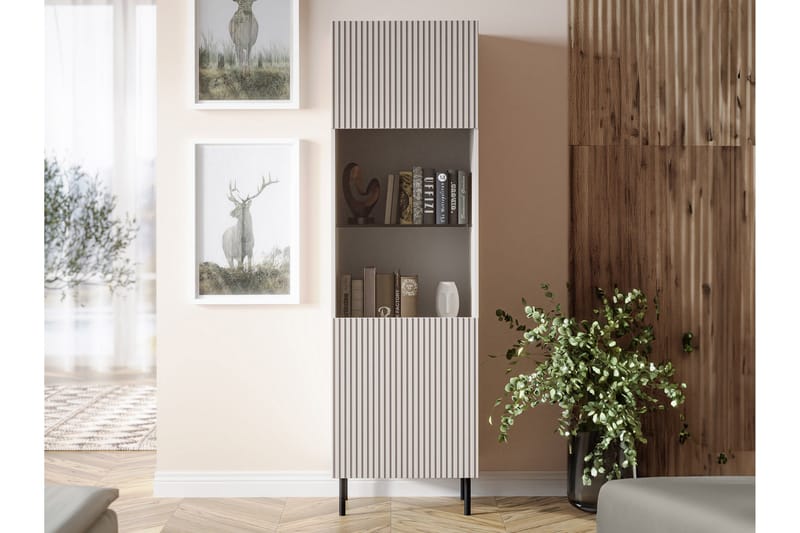 Lionel Vitrinskåp 42 cm djup 56 cm bred 185 cm hög Ljust Trä - Kashmir - Products - Förvaring - Skåp - Vitrinskåp