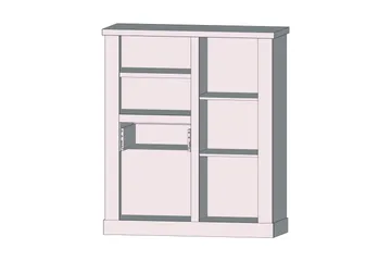 Talebi Skänk 41 cm djup 110 cm bred 128 cm hög Ljust Trä - Brun/Vit - Products - Förvaring - Skåp - Vitrinskåp