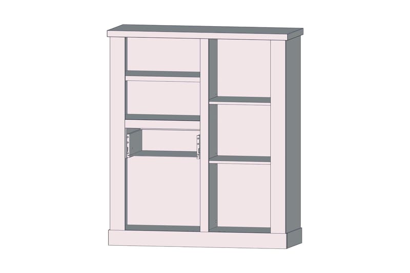 Talebi Skänk 41 cm djup 110 cm bred 128 cm hög Ljust Trä - Brun/Vit - Products - Förvaring - Skåp - Vitrinskåp