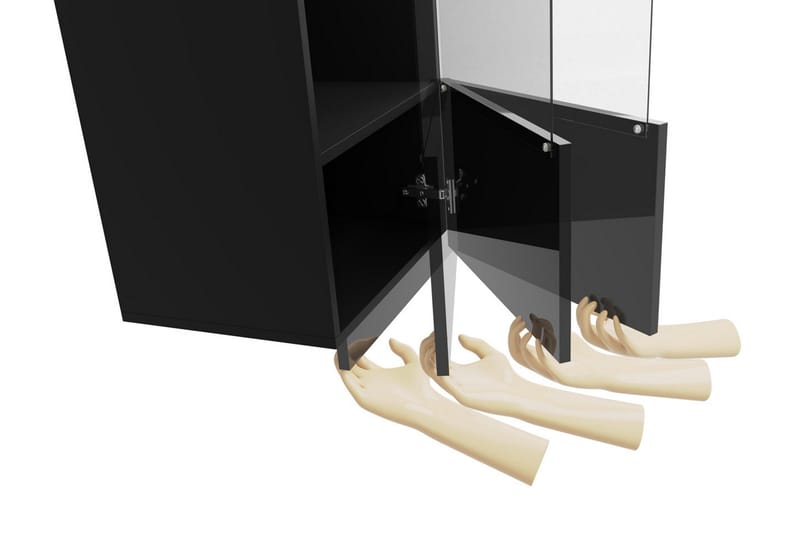 Tessan Vitrinskåp 45x32x117 cm - Vit Högglans/Vit Led-Belysning - Products - Förvaring - Skåp - Vitrinskåp