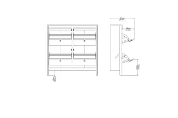 Vallvidera Skoskåp 25x102 cm - Svart/Natur - Products - Förvaring - Skåp - Förvaringsskåp