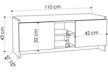 Homitis Skohylla med Förvaring - Vit - Products - Förvaring - Skoförvaring - Skobänk & skohylla med bänk