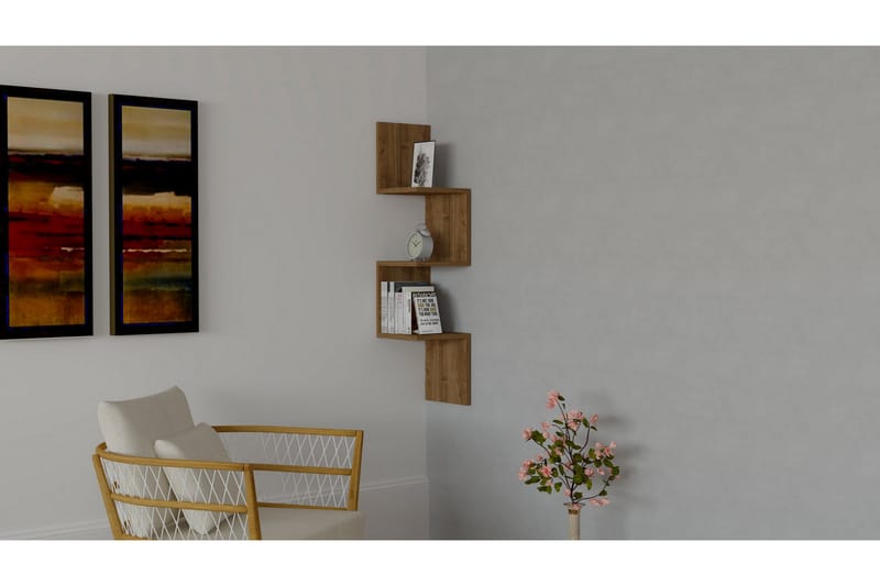 Gersby Vägghylla 25 cm, Brun