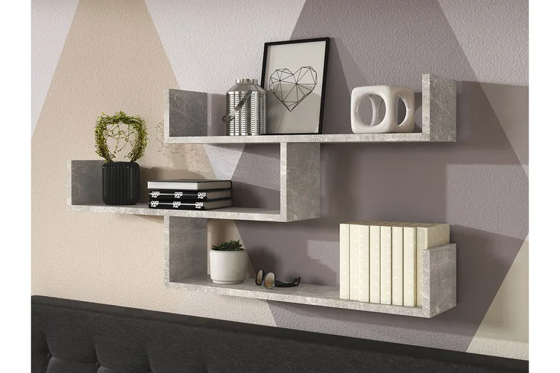 Trio Vägghylla 119x18x55 cm - Beige/Grå - Products - Förvaring - Småförvaring - Väggförvaring