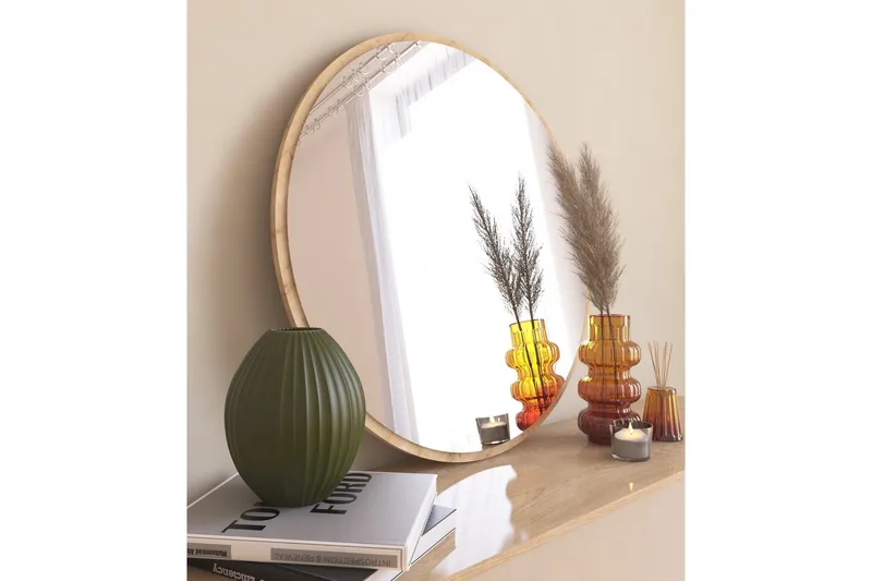 Buhem Spegel 60 cm Rund - Trä/Natur - Products - Inredning - Spegel - Hallspegel
