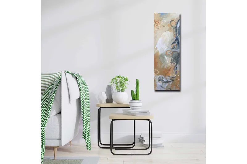 Canvastavla - Abstrakt komposition med mjuka former och nyanser - Ljusgrå / Beige / Blå - Products - Inredning - Tavlor & posters - Canvastavla