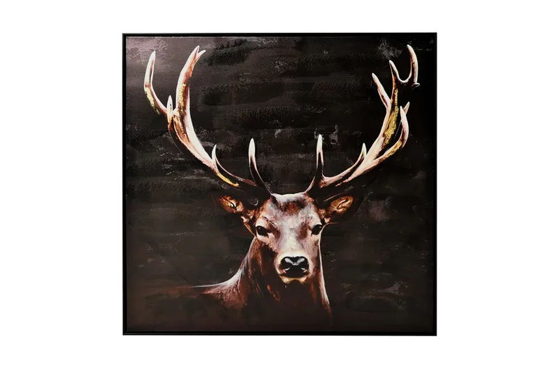Hjort Tavla, 100x100 cm Brun/Svart