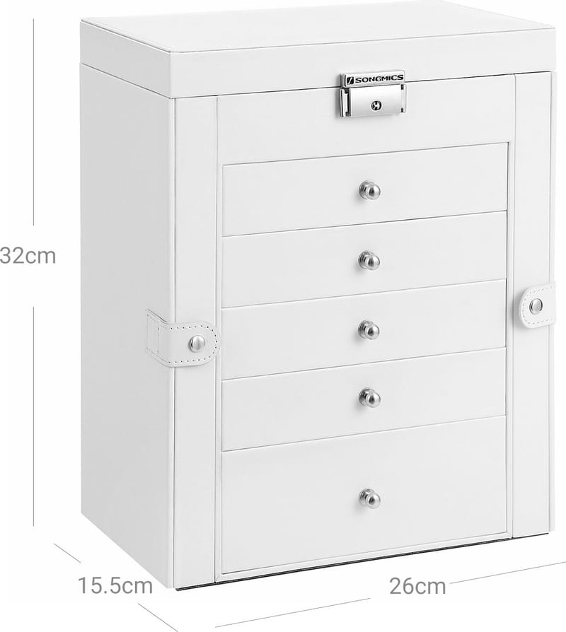 Jade smyckeskrin - Vit - Vit - Products - Möbler - Barnmöbler - Förvaring barnrum - Smyckeskrin barn