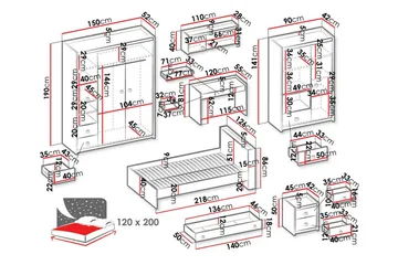 Rathmore Möbelset För Barnrum - Grå - Products - Möbler - Barnmöbler - Barnmöbelset