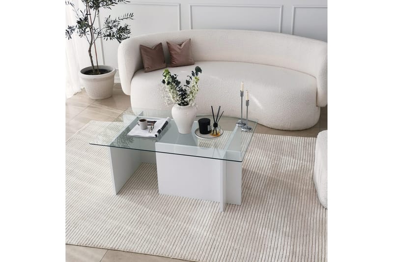 Almasi Soffbord 105x40x105 cm - Vit - Products - Möbler - Bord & matgrupp - Soffbord