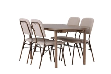 Andy Matgrupp 180 cm Oval med 4 Seda stolar - Beige - Products - Möbler - Bord & matgrupp - Matgrupp
