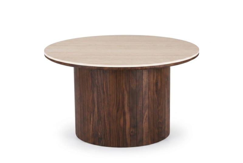 Arvo Soffbord Rund 80 cm Travertin - Valnöt - Products - Möbler - Bord & matgrupp - Soffbord