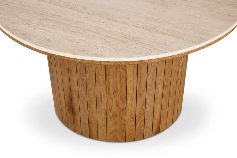 Arvo Soffbord Rund 80c m Travertin - Ek - Products - Möbler - Bord & matgrupp - Soffbord