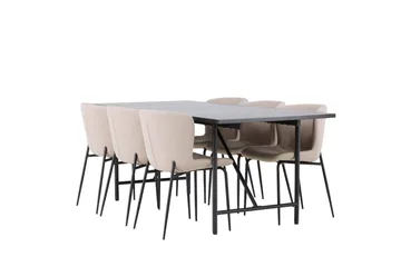 Astrid Matgrupp 200 cm Rektangulär med 6 Modesto stolar - Beige - Products - Möbler - Bord & matgrupp - Matgrupp