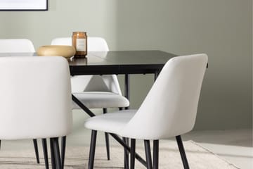 Astrid Matgrupp 200 cm Rektangulär med 6 Night stolar - Svart - Products - Möbler - Bord & matgrupp - Matgrupp