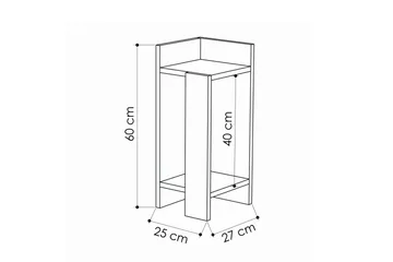 Decorta Sängbord 27 cm - Ekfärg/Mörkgrå - Products - Möbler - Bord & matgrupp - Avlastningsbord & sidobord - Sängbord & nattduksbord