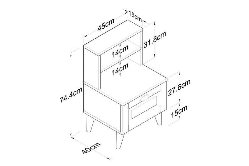 Eladia Sängbord 45 cm - Vit - Products - Möbler - Bord & matgrupp - Avlastningsbord & sidobord - Sängbord & nattduksbord