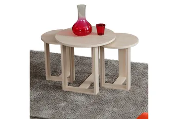 Falan Satsbord 52 cm Runt 3 Bord - Beige - Products - Möbler - Bord & matgrupp - Avlastningsbord & sidobord - Satsbord