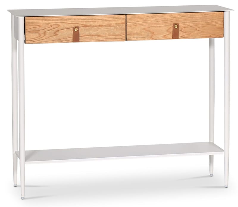 Flash konsolbord 100 x 31 cm - Vit/oljad ek, Vit/oljad ek