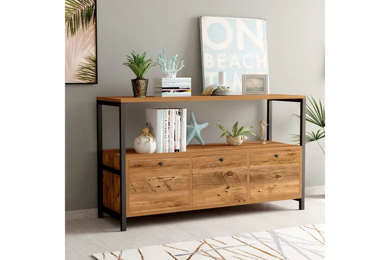 Kuro Simela Konsollbord 120 cm, Mörkbrun/Svart