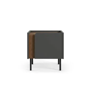 Lomar Nattduksbord 45,5x47,8x35 cm - Naturlig ek, antracit, svart - Products - Möbler - Bord & matgrupp - Avlastningsbord & sidobord - Sängbord & nattduksbord