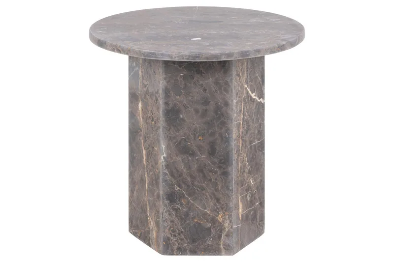 Prisa Runt Sidobord i Marmor Sten 50 cm - Grå / Brun - Products - Möbler - Bord & matgrupp - Avlastningsbord & sidobord - Brickbord & småbord