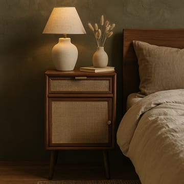 Sängbord valnöt/rotting 71 cm högt - Valnöt/rotting - Products - Möbler - Bord & matgrupp - Avlastningsbord & sidobord - Sängbord & nattduksbord