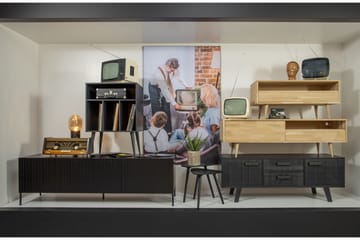 Seamas Sängbord 60 cm med Förvaring Hyllor - Valnöt/Svart - Products - Möbler - Bord & matgrupp - Avlastningsbord & sidobord - Sängbord & nattduksbord