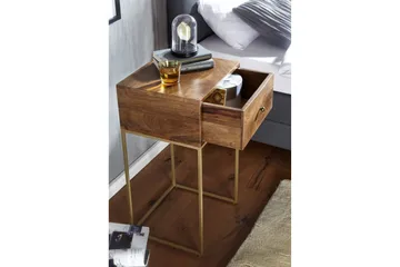 Seddik Sängbord 35 cm Rektangulär - Guld/Brun - Products - Möbler - Bord & matgrupp - Avlastningsbord & sidobord - Sängbord & nattduksbord