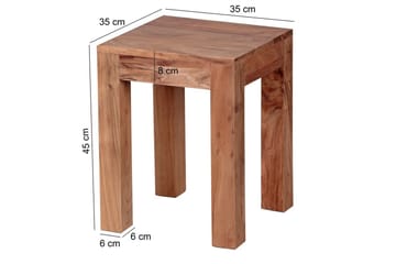 Sido bord Wohnling massivt trä 35x35cm med träben, lantlig stil Akacia - Akacia - Products - Möbler - Bord & matgrupp - Avlastningsbord & sidobord - Brickbord & småbord