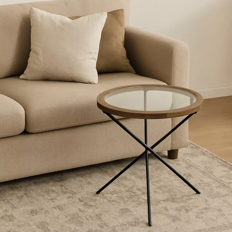 Sidobord 60 cm i diameter, Svart