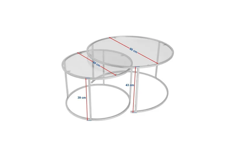 Soffbordset Rikiya Guld Transparent - Products - Möbler - Bord & matgrupp - Avlastningsbord & sidobord - Satsbord
