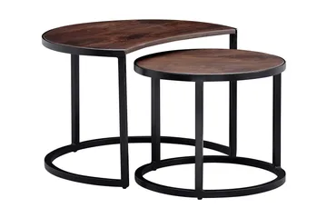 Willowdale Satsbord 60 cm Runt - Teak/Svart - Products - Möbler - Bord & matgrupp - Avlastningsbord & sidobord - Satsbord