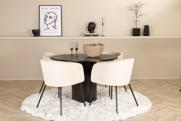 Bianca Matgrupp 110 cm Rund med 4 Berit stolar - Beige - Products - Möbler - Bord & matgrupp - Matgrupp