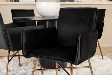 Bianca Matgrupp 110 cm Rund med 4 Petra stolar - Svart - Products - Möbler - Bord & matgrupp - Matgrupp