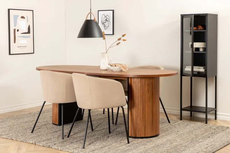Bianca Matgrupp 200 cm Oval med 4 Berit stolar - Beige - Products - Möbler - Bord & matgrupp - Matgrupp