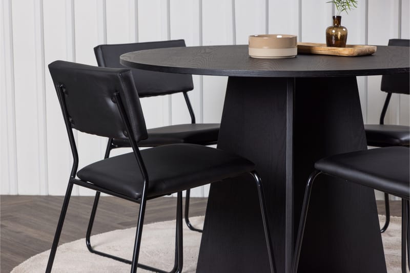 Bootcut Matgrupp 110 cm Rund med 4 Kenth Stolar - Svart - Products - Möbler - Bord & matgrupp - Matgrupp