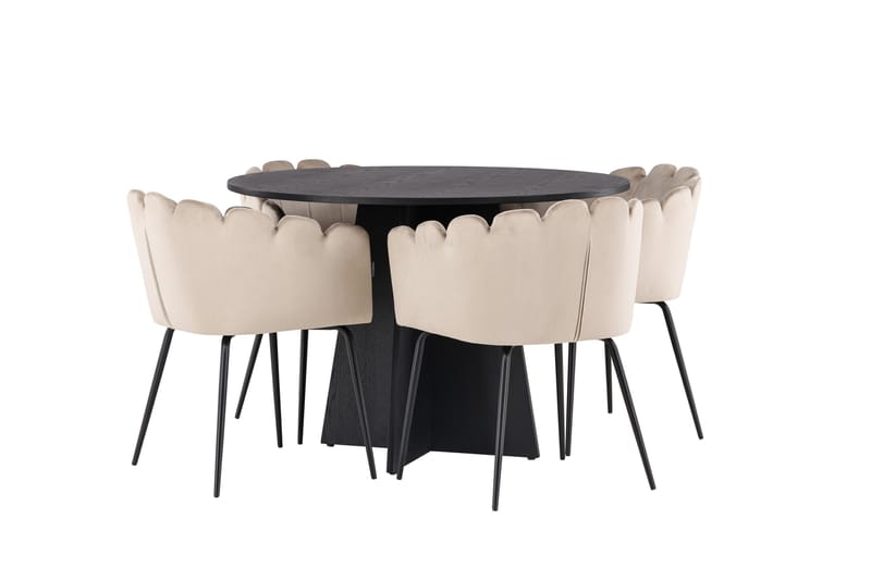 Bootcut Matgrupp 110 cm Rund med 4 Limhamn stolar - Beige - Products - Möbler - Bord & matgrupp - Matgrupp