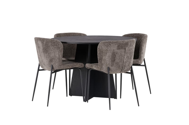 Bootcut Matgrupp 110 cm Rund med 4 Modesto stolar - Beige - Products - Möbler - Bord & matgrupp - Matgrupp