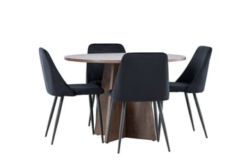 Bootcut Matgrupp 110 cm Rund med 4 Night stolar - Mocca/Svart - Products - Möbler - Bord & matgrupp - Matgrupp