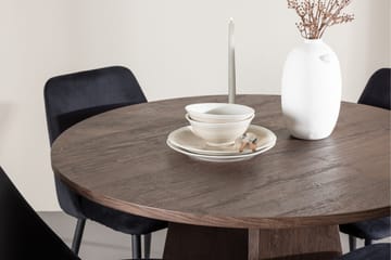 Bootcut Matgrupp 110 cm Rund med 4 Night stolar - Mocca/Svart - Products - Möbler - Bord & matgrupp - Matgrupp