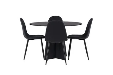 Bootcut Matgrupp 110 cm Rund med 4 Polar stolar - Svart - Products - Möbler - Bord & matgrupp - Matgrupp