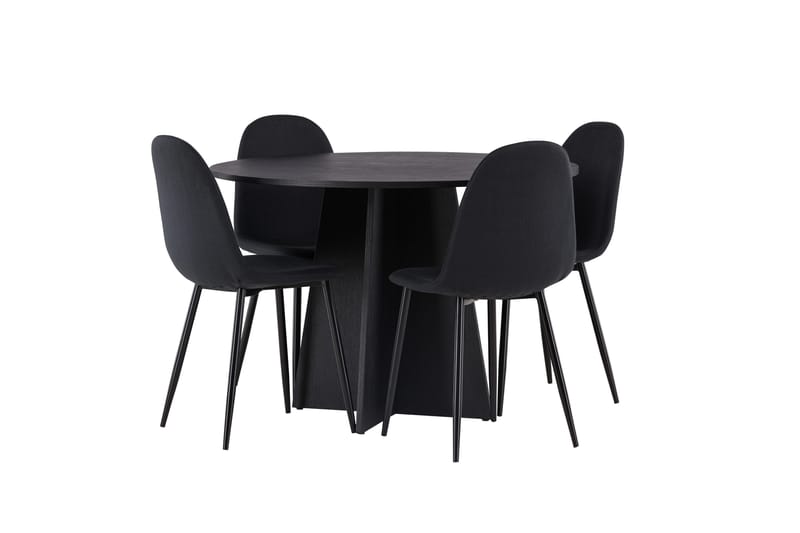 Bootcut Matgrupp 110 cm Rund med 4 Polar stolar - Svart - Products - Möbler - Bord & matgrupp - Matgrupp