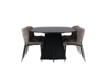 Bootcut Matgrupp 230 cm Oval med 6 Modesto stolar - Beige - Products - Möbler - Bord & matgrupp - Matgrupp