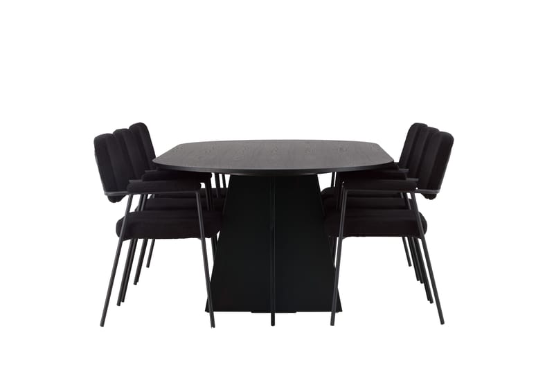 Bootcut Matgrupp 230 cm Oval med 6 Yesterday stolar - Svart - Products - Möbler - Bord & matgrupp - Matgrupp