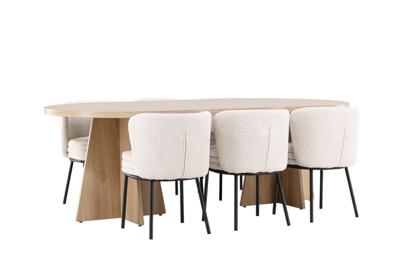 Bootcut Matgrupp 230 cm Rektangulär med 6 Agnes stolar - Whitewash/Vit - Products - Möbler - Bord & matgrupp - Matgrupp