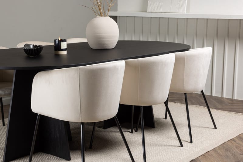 Bootcut Matgrupp 230 cm Rektangulär med 6 Berit stolar - Beige - Products - Möbler - Bord & matgrupp - Matgrupp