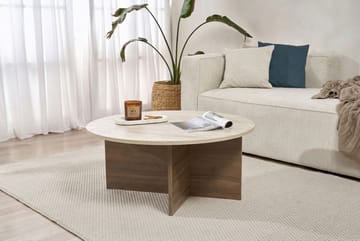 Boro Soffbord 90x40x90 cm - Travertine och Walnut - Products - Möbler - Bord & matgrupp - Soffbord