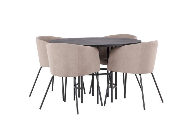 Copenhagen Matgrupp 115 cm Rund med 4 Berit stolar - Beige - Products - Möbler - Bord & matgrupp - Matgrupp