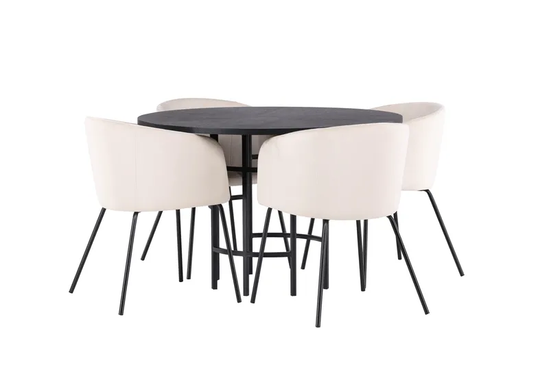 Copenhagen Matgrupp 115 cm Rund med 4 Berit stolar - Beige - Products - Möbler - Bord & matgrupp - Matgrupp